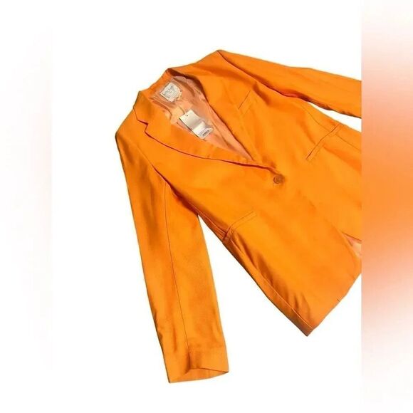 NWT FORTE FORTE Italian single breasted my jacket tangerine blazer size small - Picture 7 of 14